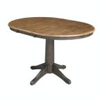 Dining Essentials - 36" Extension Table Top w/30"H Transitional Pedestal in Hickory/Coal