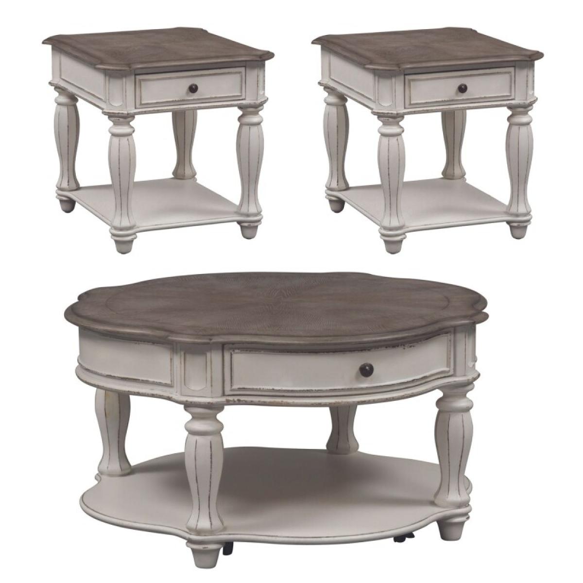 Magnolia Manor 3 Piece Set (1-Cocktail 2-End Tables) - Image 3