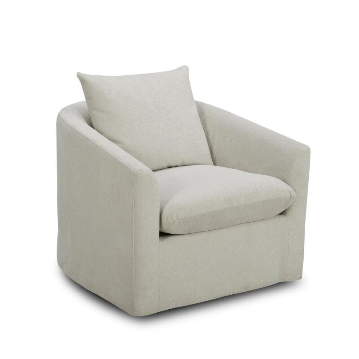 Uph Swivel Accent Chair - Ivory - Image 4