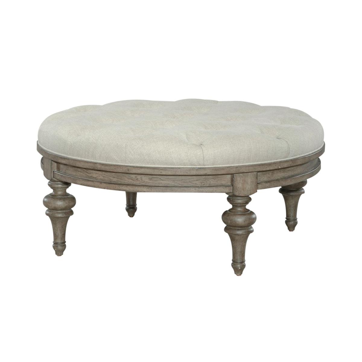 Americana Farmhouse Round Cocktail Ottoman - Image 2