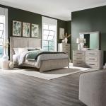 King Panel Bed, Dresser & Mirror, Chest