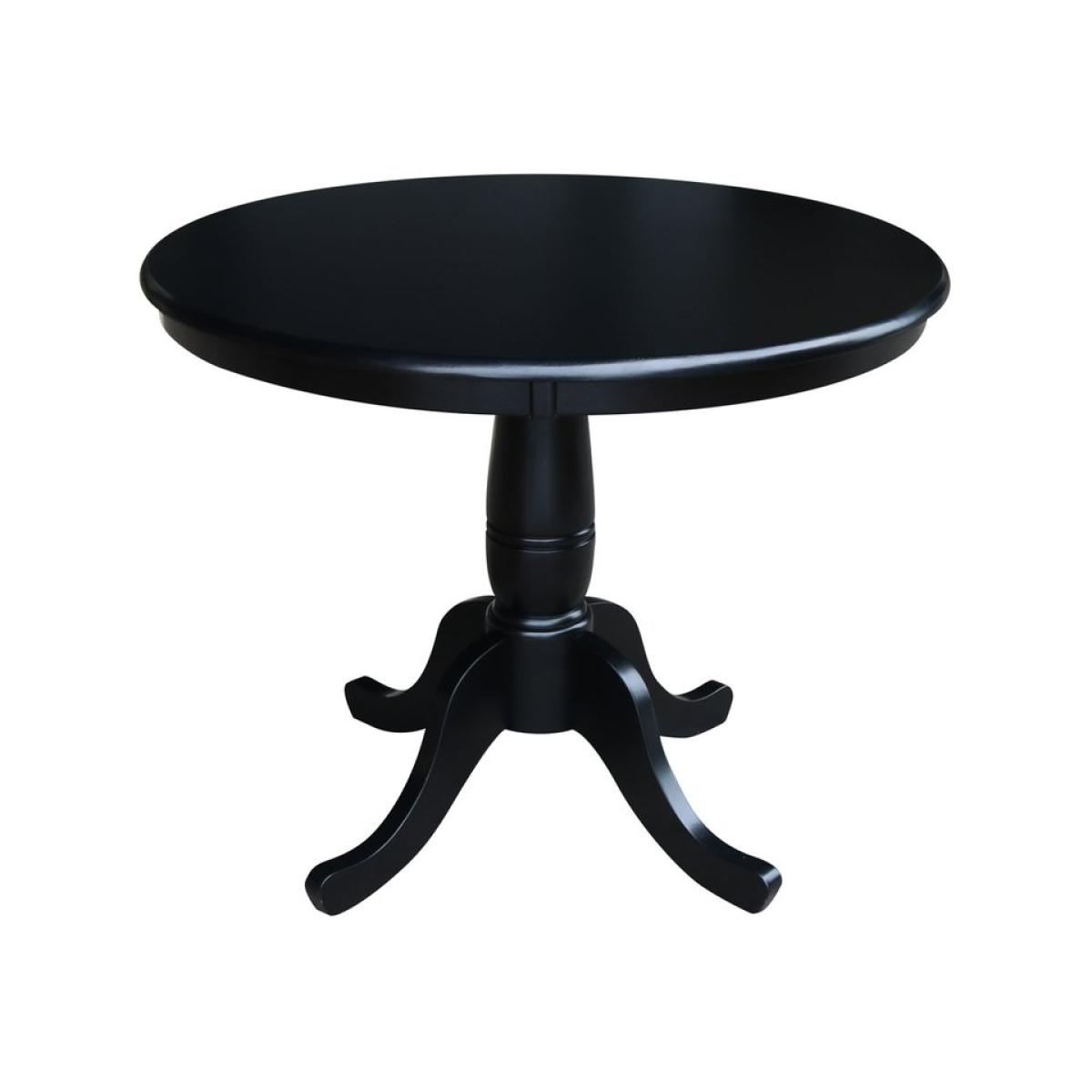 b245037f44dd85e32348d19b49e07878 Dining Essentials - 36'' Round Table Top w/30"H Traditional Pedestal in Black - Image 1