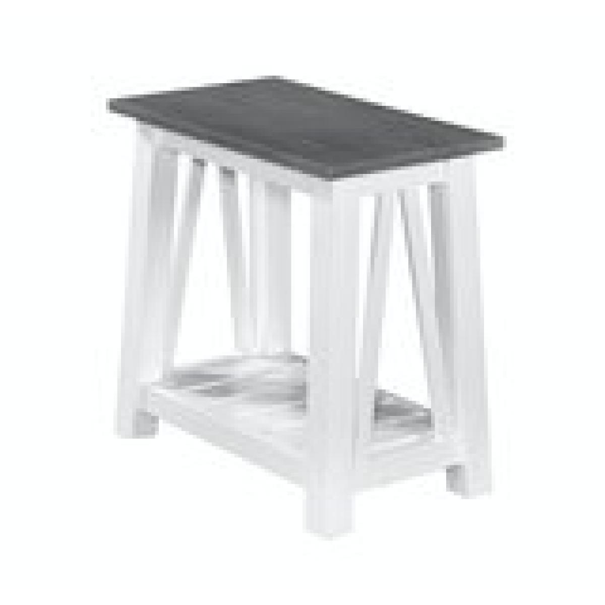 Home Accents - Surrey Narrow End Table in Heather Gray and White - Image 4