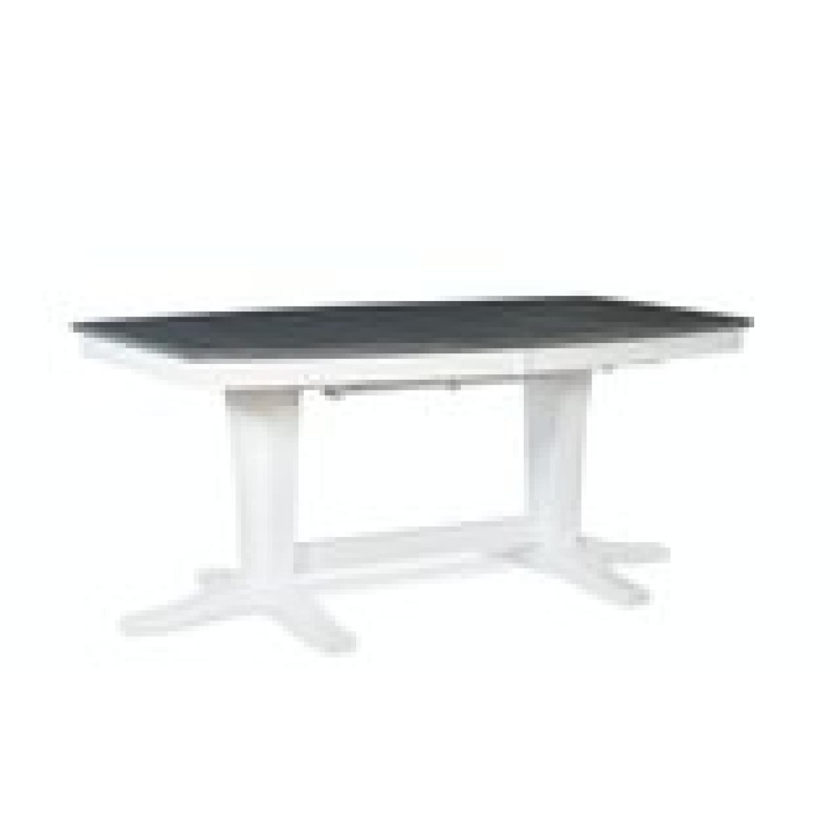 Milano Double Pedestal Extension Table in Heather Gray & White - T05-4096XXT - Image 5