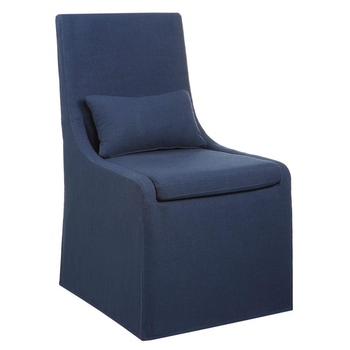 Coley Armless Chair, Denim - Image 5