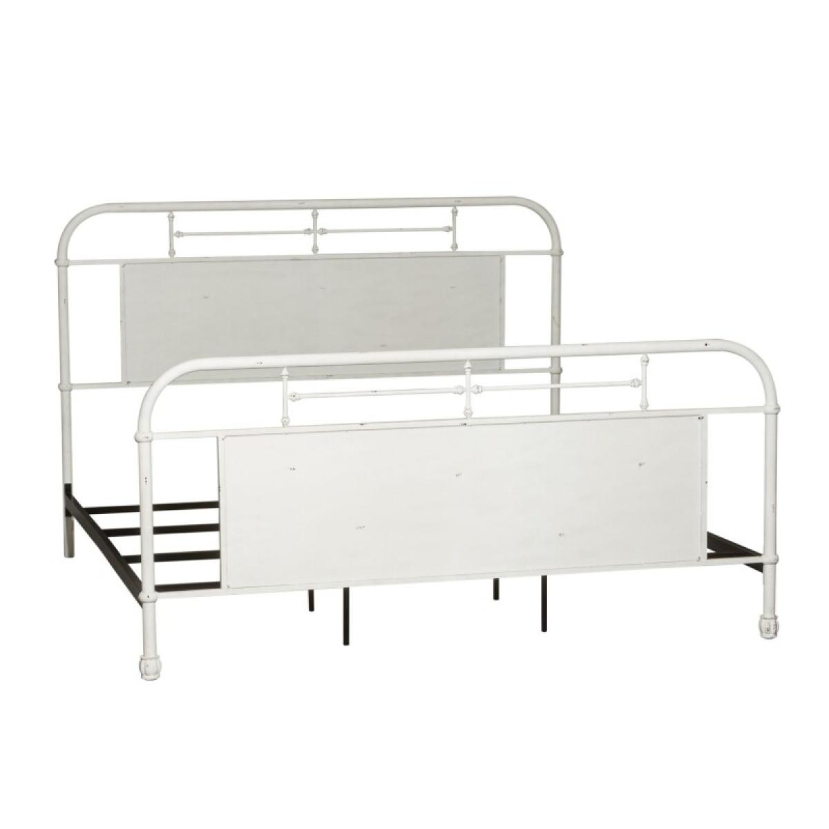 Vintage Series Queen Metal Bed - Antique White - Image 4