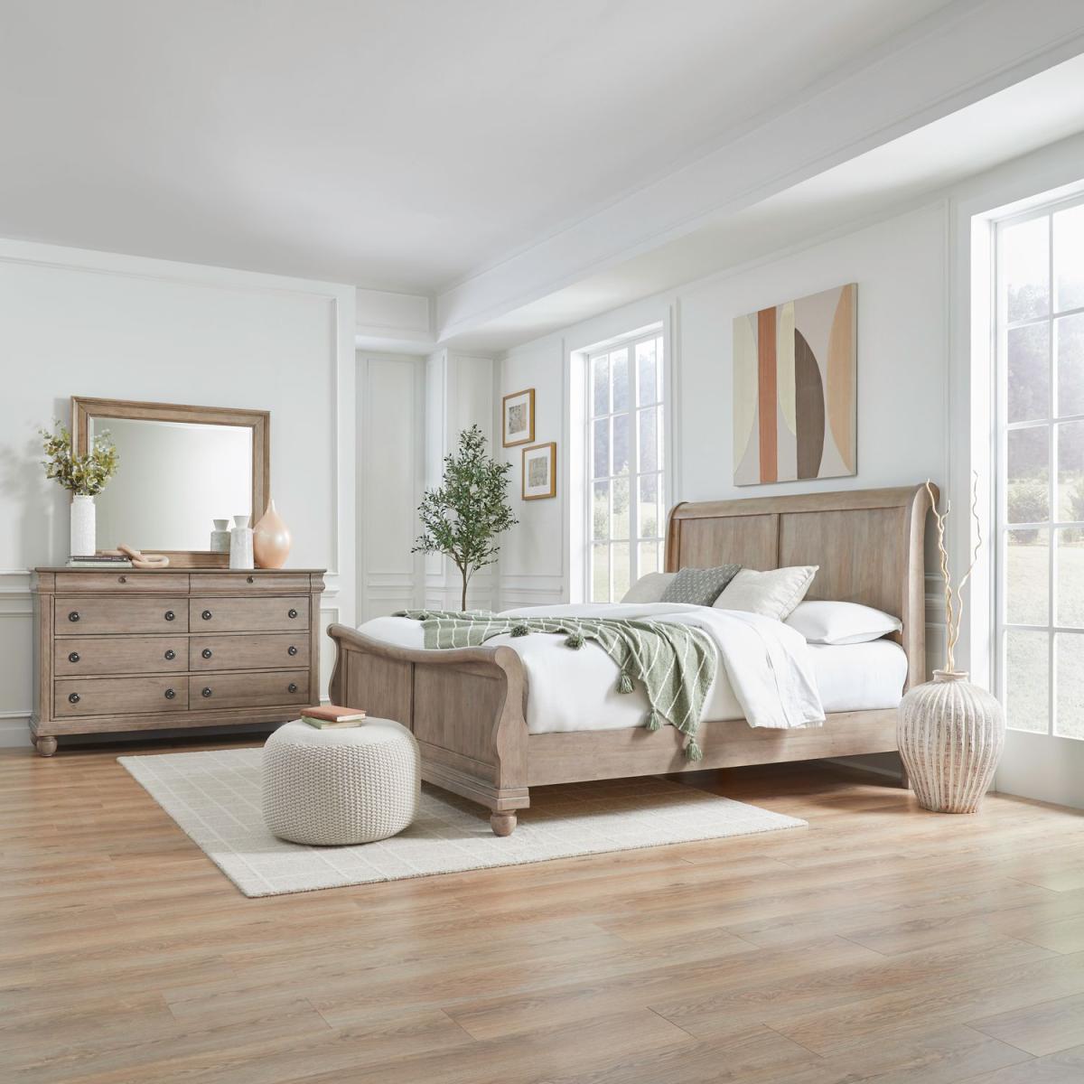 Rustic Traditions Queen Sleigh Bed, Dresser & Mirror - Image 2