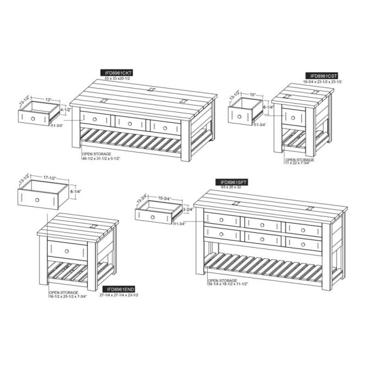 6 Drawer, 1 Shelf, Cocktail Table - Parota III - Image 11