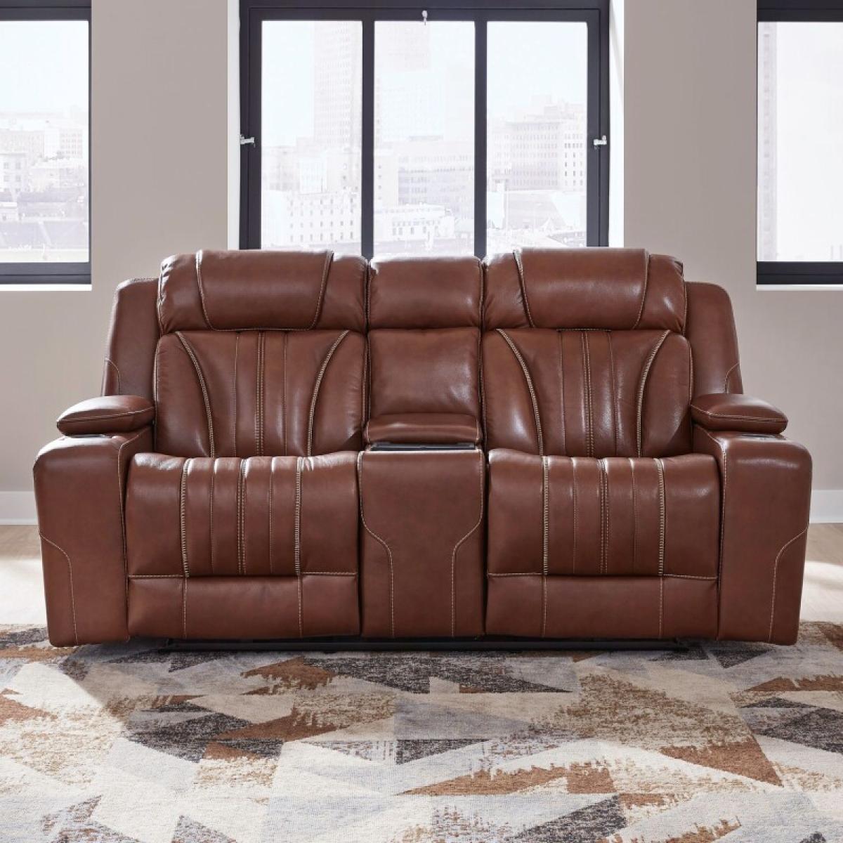 Caswell Loveseat w/ Console P2 & ZG - Image 2