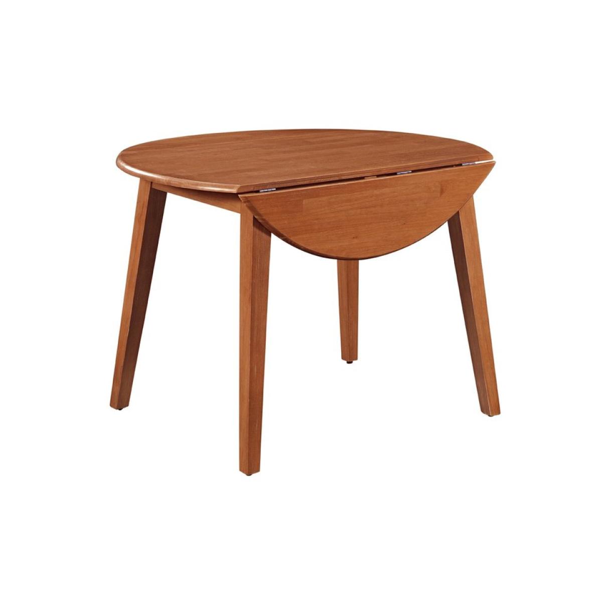 Dining Essentials - 42" Round Drop Leaf Table in Bourbon Oak - Image 2