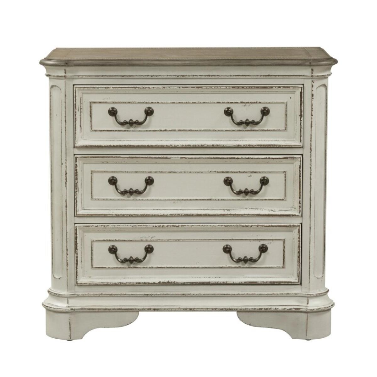 Magnolia Manor 3 Drawer Bedside Chest w/ Charging Station - Image 3