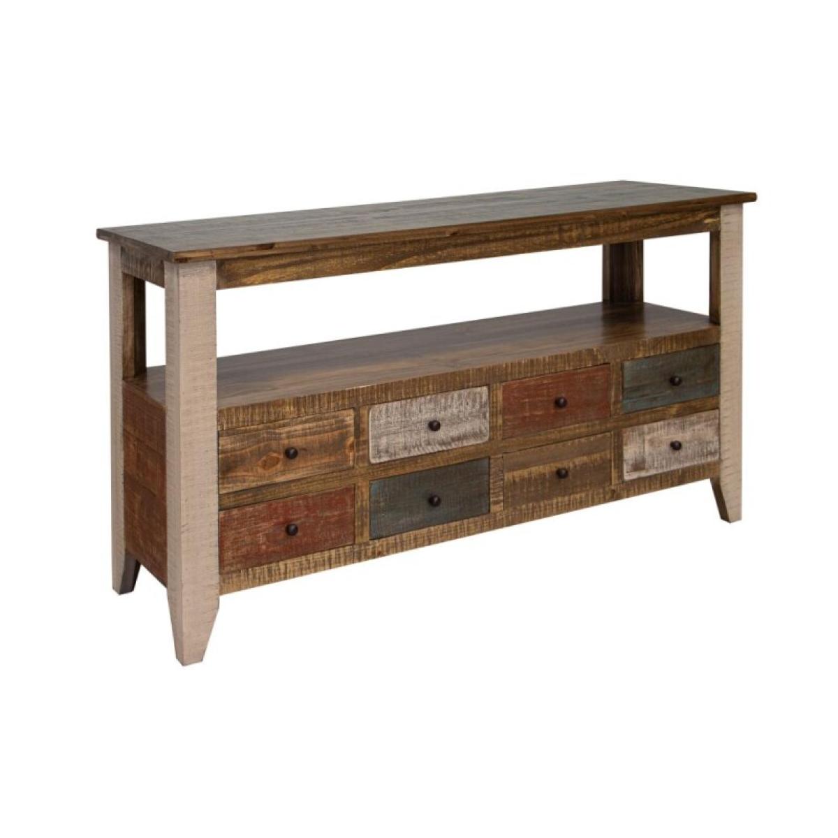 8 Drawer Sofa Table - Antique - Image 2