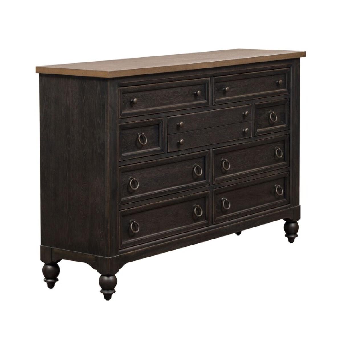 Americana Farmhouse 9 Drawer Dresser - Black - Image 3