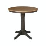 Dining Essentials - 36'' Round Table Top w/36"H Transitional Pedestal w/ Extension in Hickory / Coal