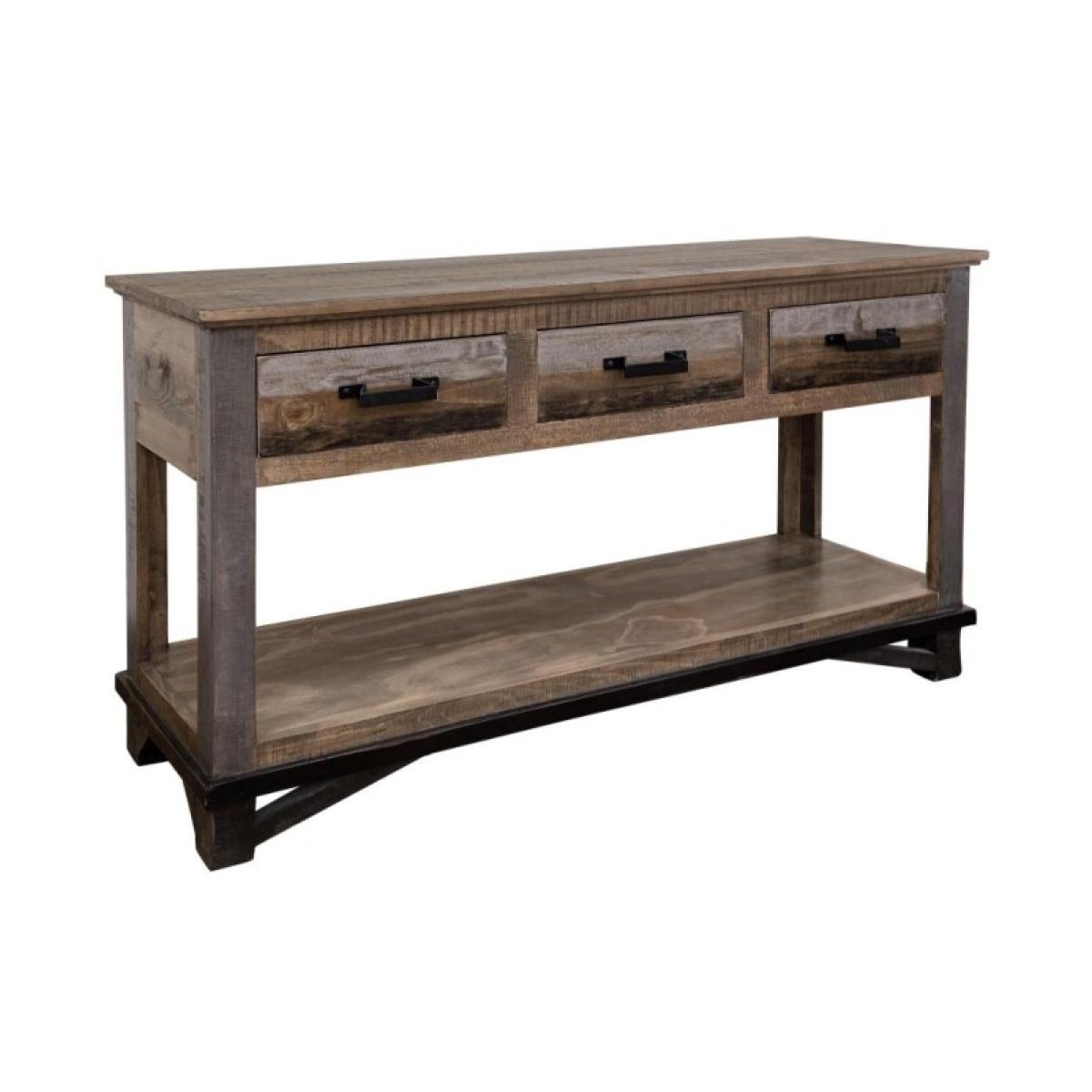 3 Drawer Sofa Table - Loft Brown - Image 2