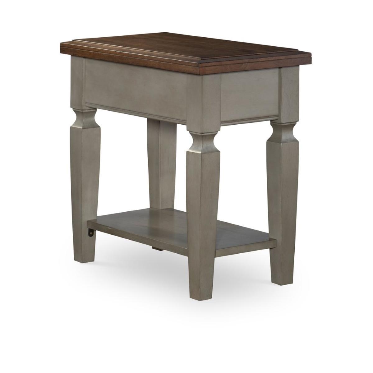Home Accents - Vista Side Table in Hickory & Stone - Image 2