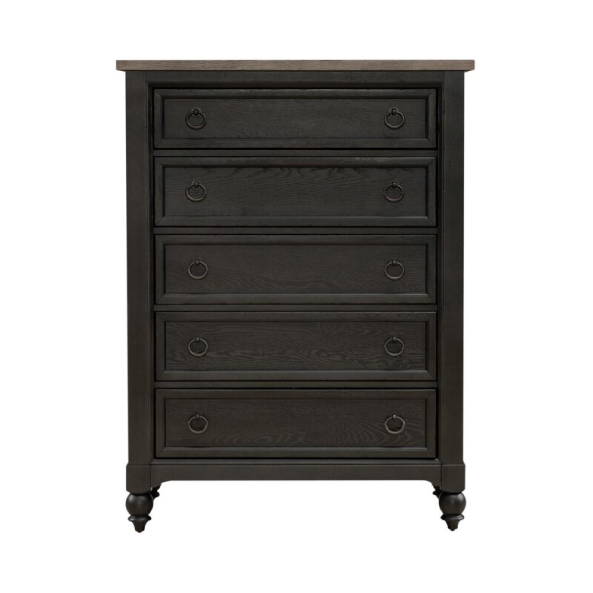 Americana Farmhouse 5 Drawer Chest - Black - Image 4
