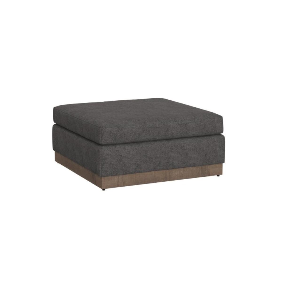 Wooden Frame & Base, Upholstered Square Ottoman - Georgia - Image 2