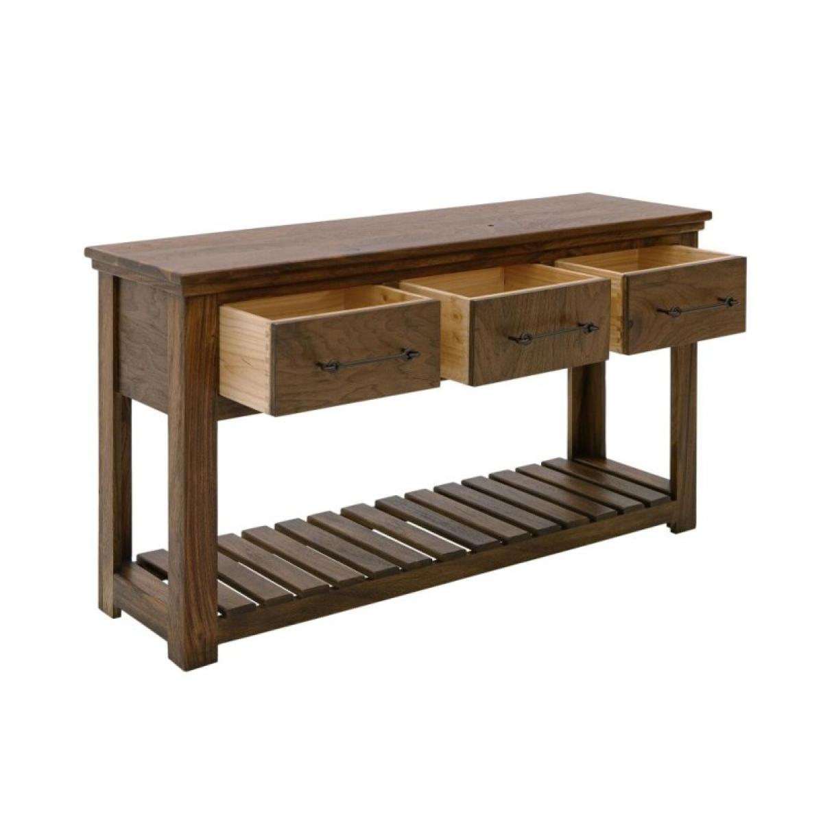 3 Drawer, Sofa Table - Walnut - Image 4