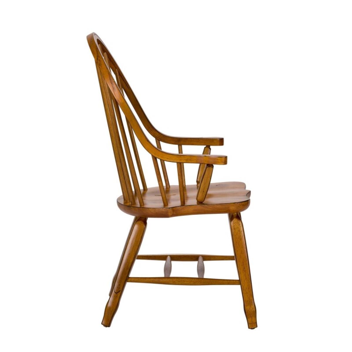 Treasures Bow Back Arm Chair - Oak - Image 6