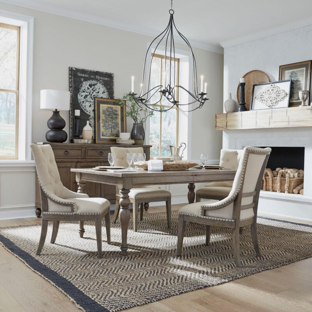 Americana Farmhouse 5 Piece Leg Table Set - Image 2