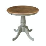 Dining Essentials - 30'' Round Table Top w/ 30" Traditional Pedestal in Hickory/Stone