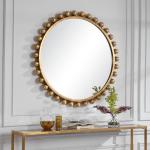 Cyra Round Mirror, Gold - Image 8