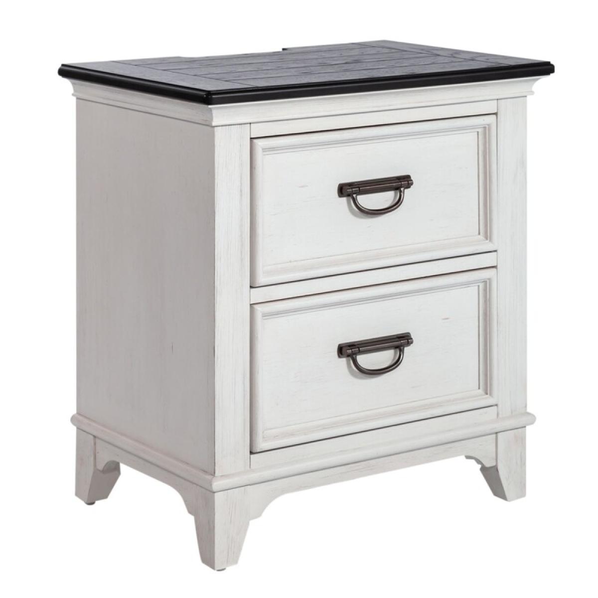 Allyson Park 2 Drawer Night Stand w/ Charging Station - Image 3