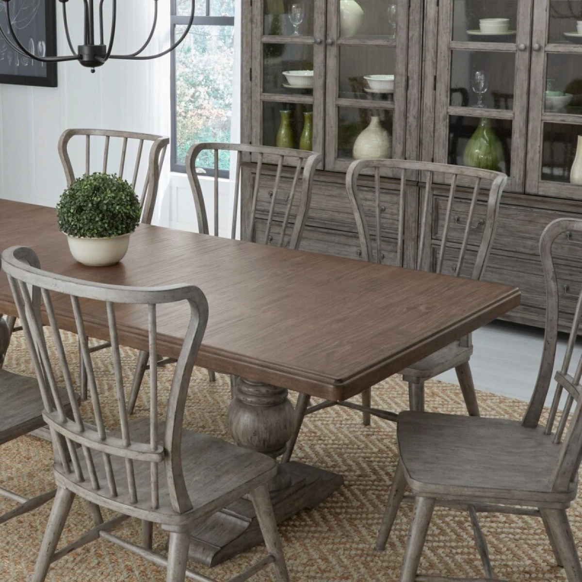River Place 7 Piece Trestle Table Set - Image 2