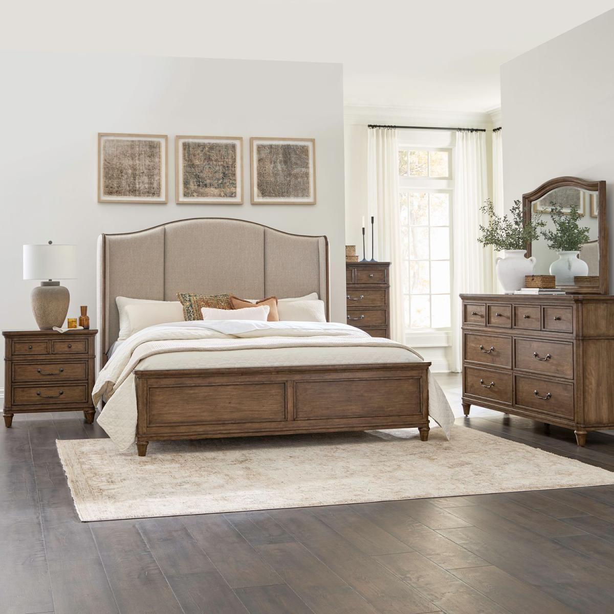 Queen Shelter Bed, Dresser & Mirror, Chest, Night Stand - Image 2