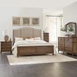 Queen Shelter Bed, Dresser & Mirror, Chest, Night Stand