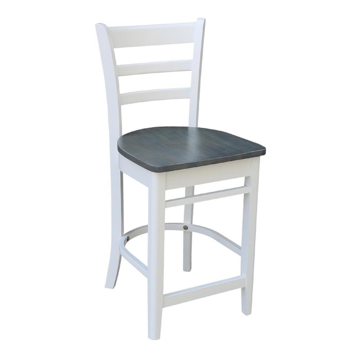 Dining Essentials - Emily Stool in Heather Gray & White - Image 2