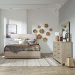 King California Upholstered Bed, Dresser & Mirror