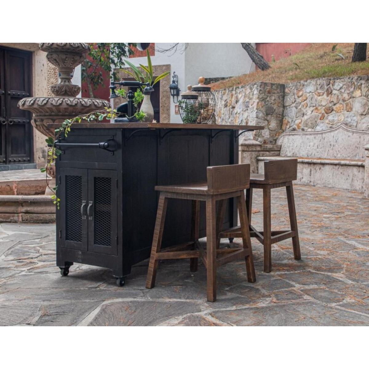 3 Drawer, 2 Sliding Doors, 4 Mesh Doors Wood Island - Pueblo - Image 4