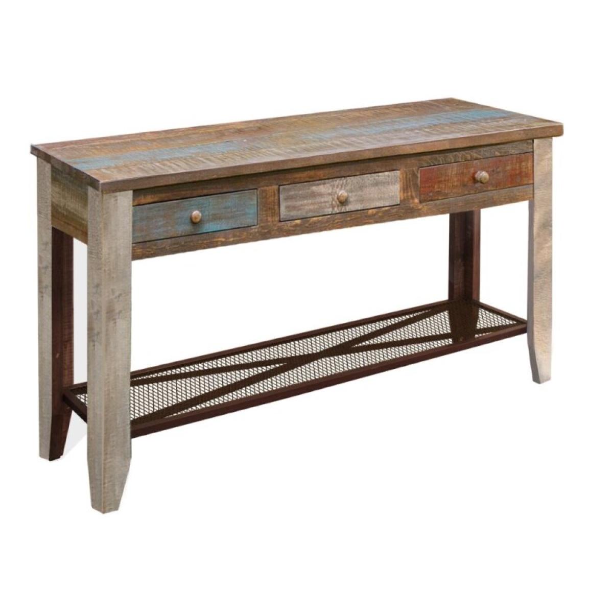 3 Drawer Sofa Table - Antique - Image 2