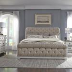 King Uph Sleigh Bed, Dresser & Mirror, Night Stand