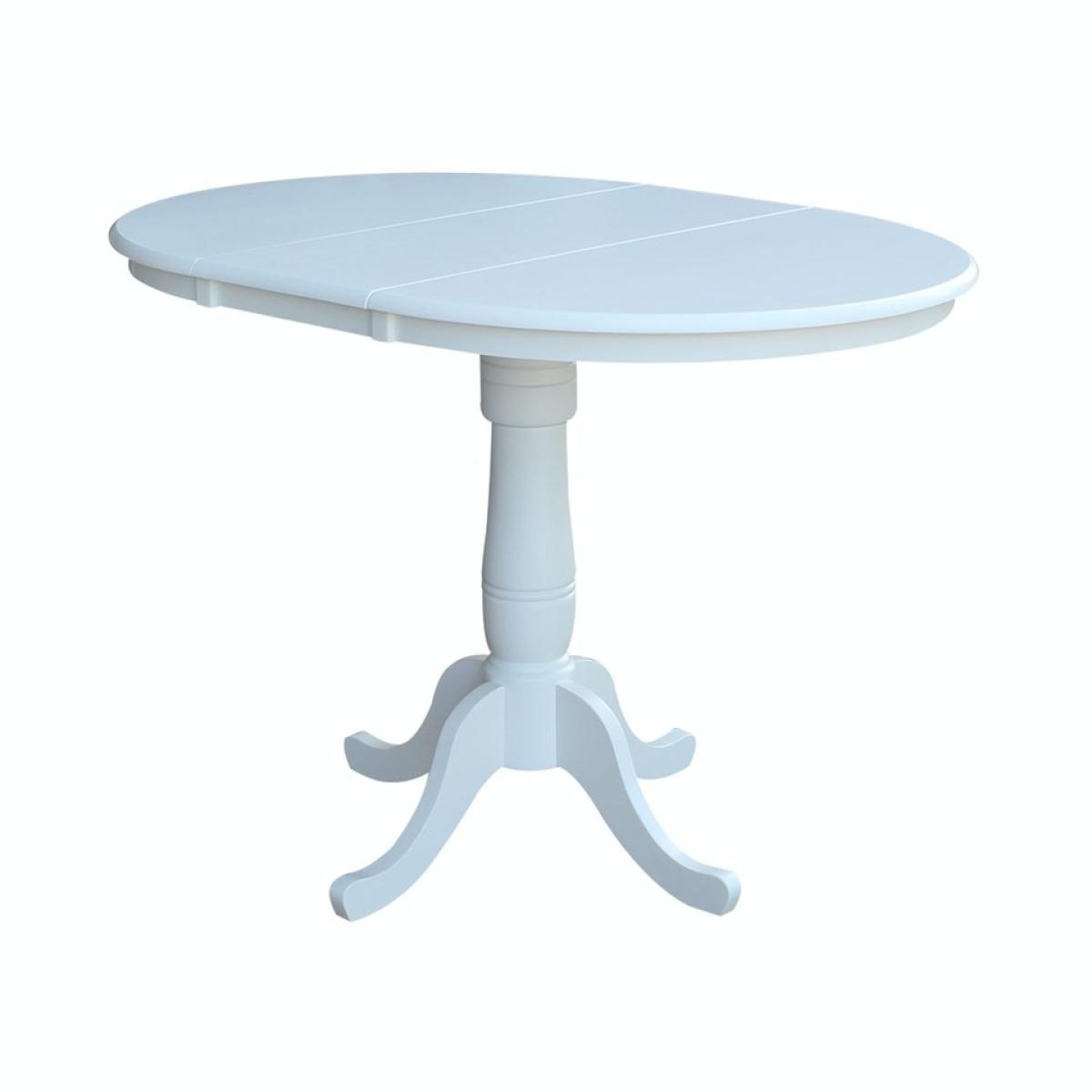 b90ed31443d27ee695e20426bc317ee7 Dining Essentials - 36" Extension Table Top w/36"H Traditional Pedestal w/Extension in Pure White - Image 1