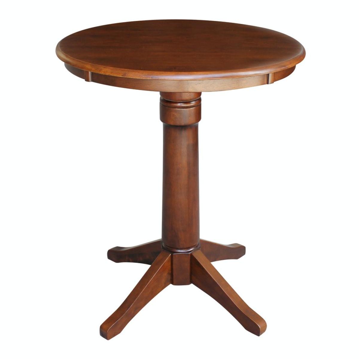 Dining Essentials - 30'' Round Table Top w/36"H Transitional Pedestal w/Extension in Espresso - Image 2