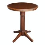 Dining Essentials - 30'' Round Table Top w/36"H Transitional Pedestal w/Extension in Espresso