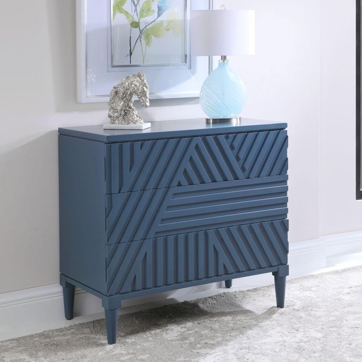 Colby 3 Drawer Chest, Blue - Image 5