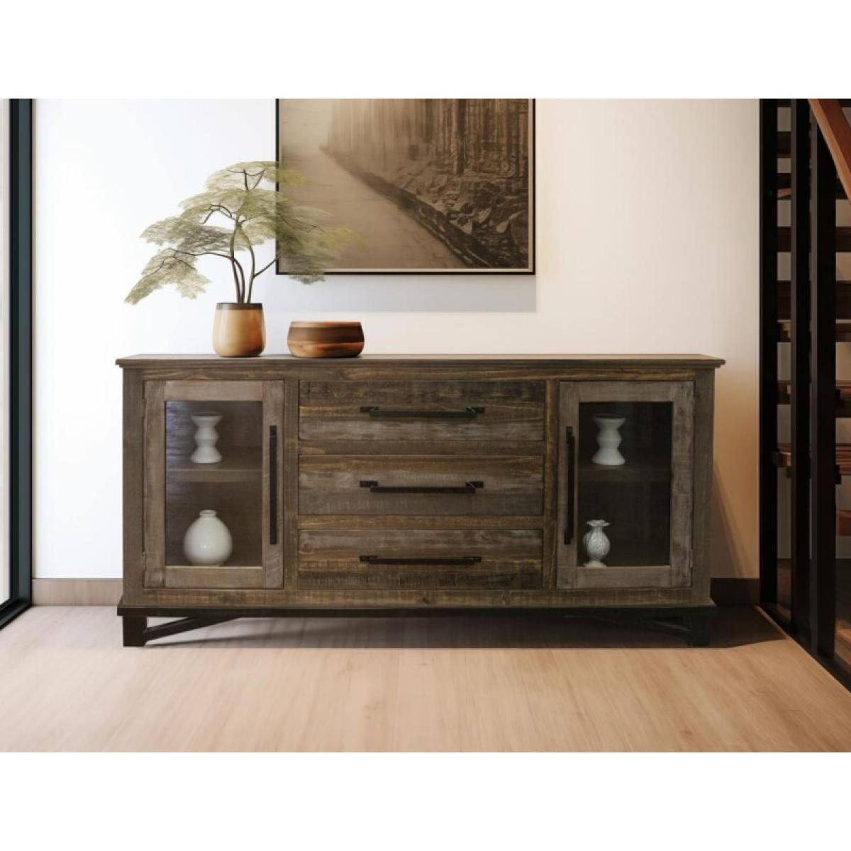3 Drawer 2 Door Buffet - Loft Brown - Image 3