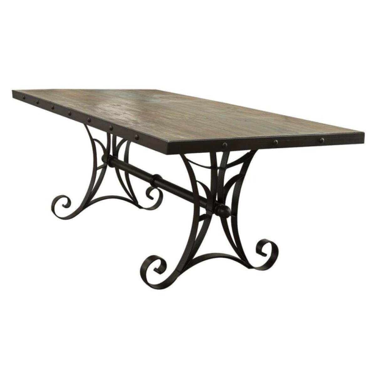 Iron Base Dining Table - Antique - Image 2
