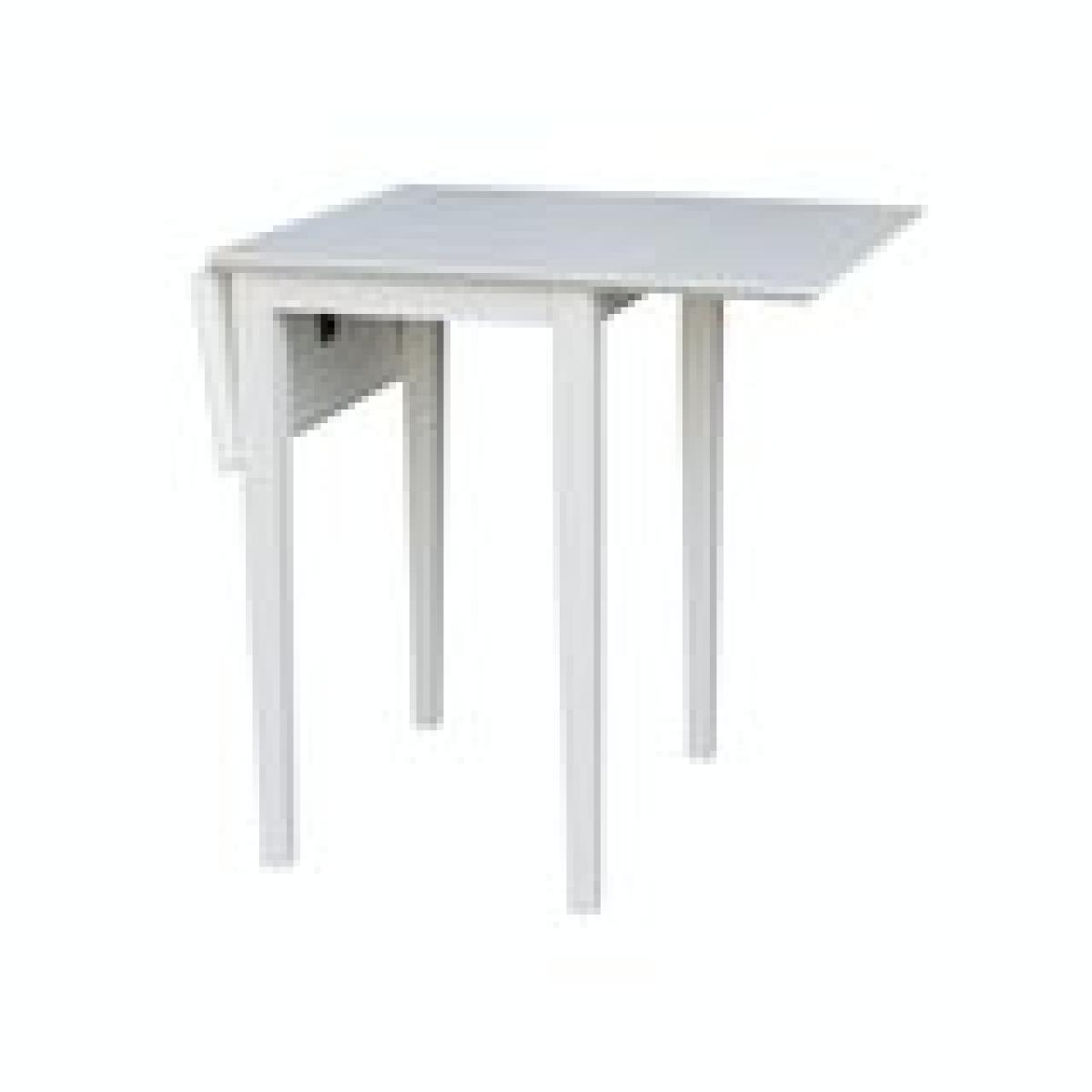 Dining Essentials - Small Drop Leaf Leg Table in White - Image 7