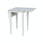 Dining Essentials - Small Drop Leaf Leg Table in White - Image 7