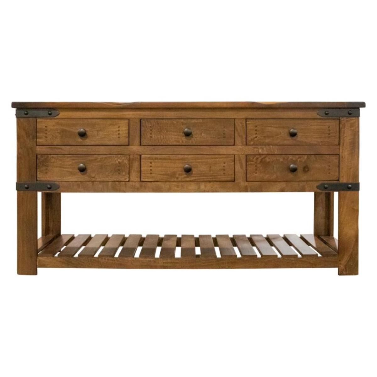 6 Drawer Sofa Table - Parota - Image 3