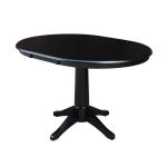 Dining Essentials - 36" Extension Table Top w/ 30"H Transitional Pedestal in Black
