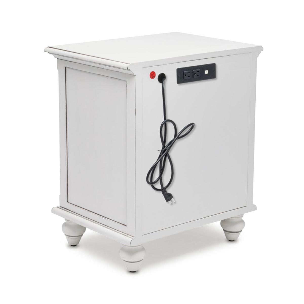 Monaco Blanc 2 Drawer Electrified Nightstand - Image 6
