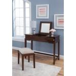 Tykes Collection- Upholstered Vanity Bench in Espresso - Image 5