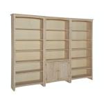 72 Inch High Bookshelfs (x3 bookshelf units) w/pair of bookcase doors - SH-3227F