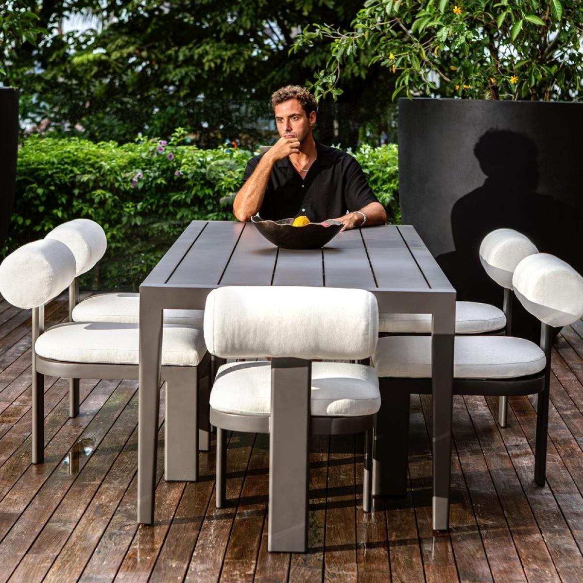 Bolster Back Outdoor Dining Chair - Image 13